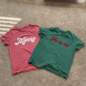 Target Red and Green Holiday Graphic Tees